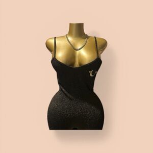 True Religion Black Glitter Jumpsuit